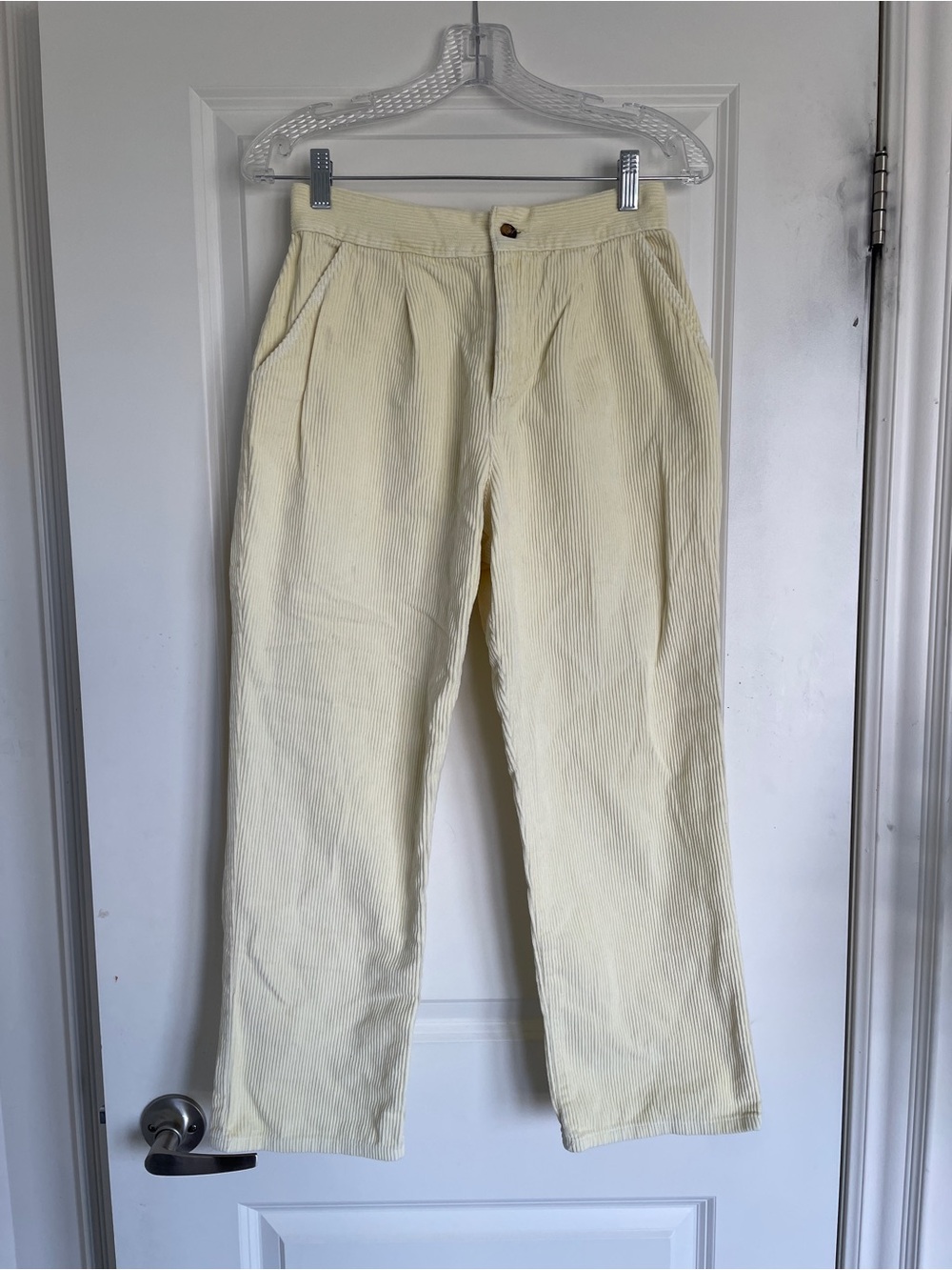 Urban Renewal Butter Yellow Corduroy Pants - Straight Leg